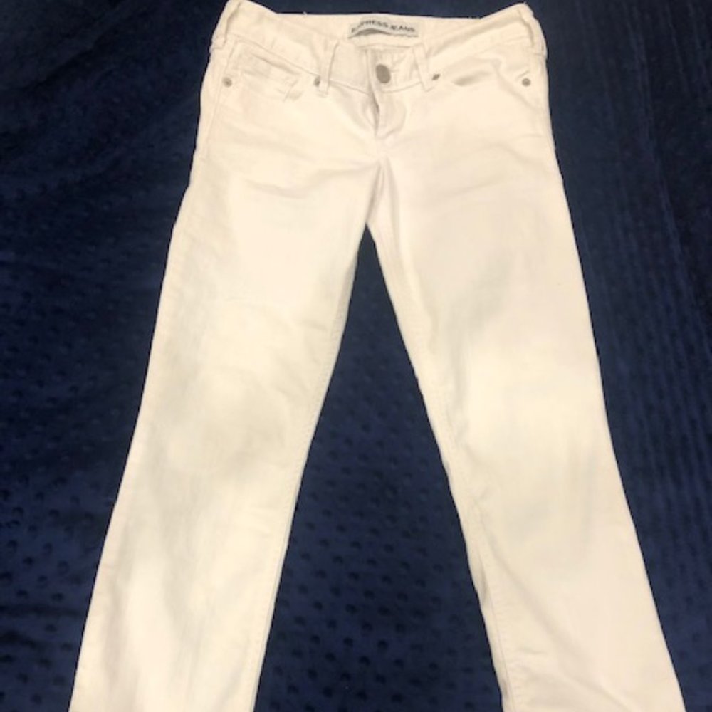 Express cropped white legging jeans size 00
